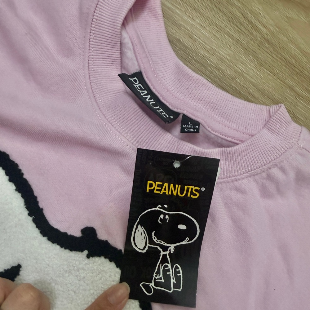 Peanuts Snoopy Pink Crewneck Sweatshirt - Picture 3 of 3